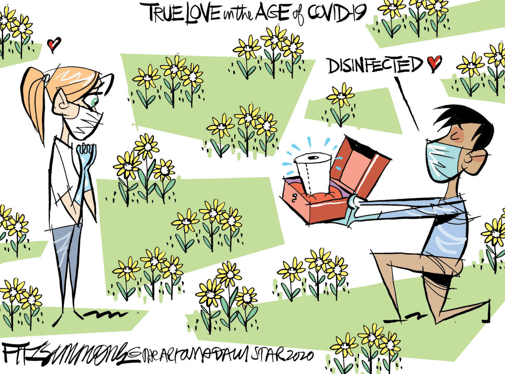Daily Fitz Cartoon: Love in the Age of Virus